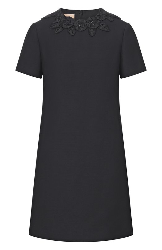 Платье из шерсти и хлопка Valentino 8B3VAHC6/1CF Чёрный 8B3VAHC6/1CF