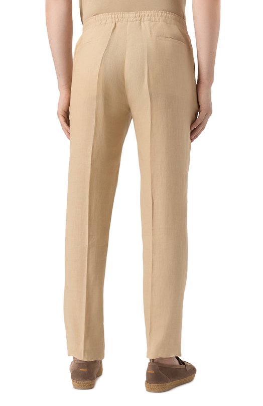Льняные брюки Kiton UPN01H0928606 Бежевый  UPN01H0928606 Фото 4