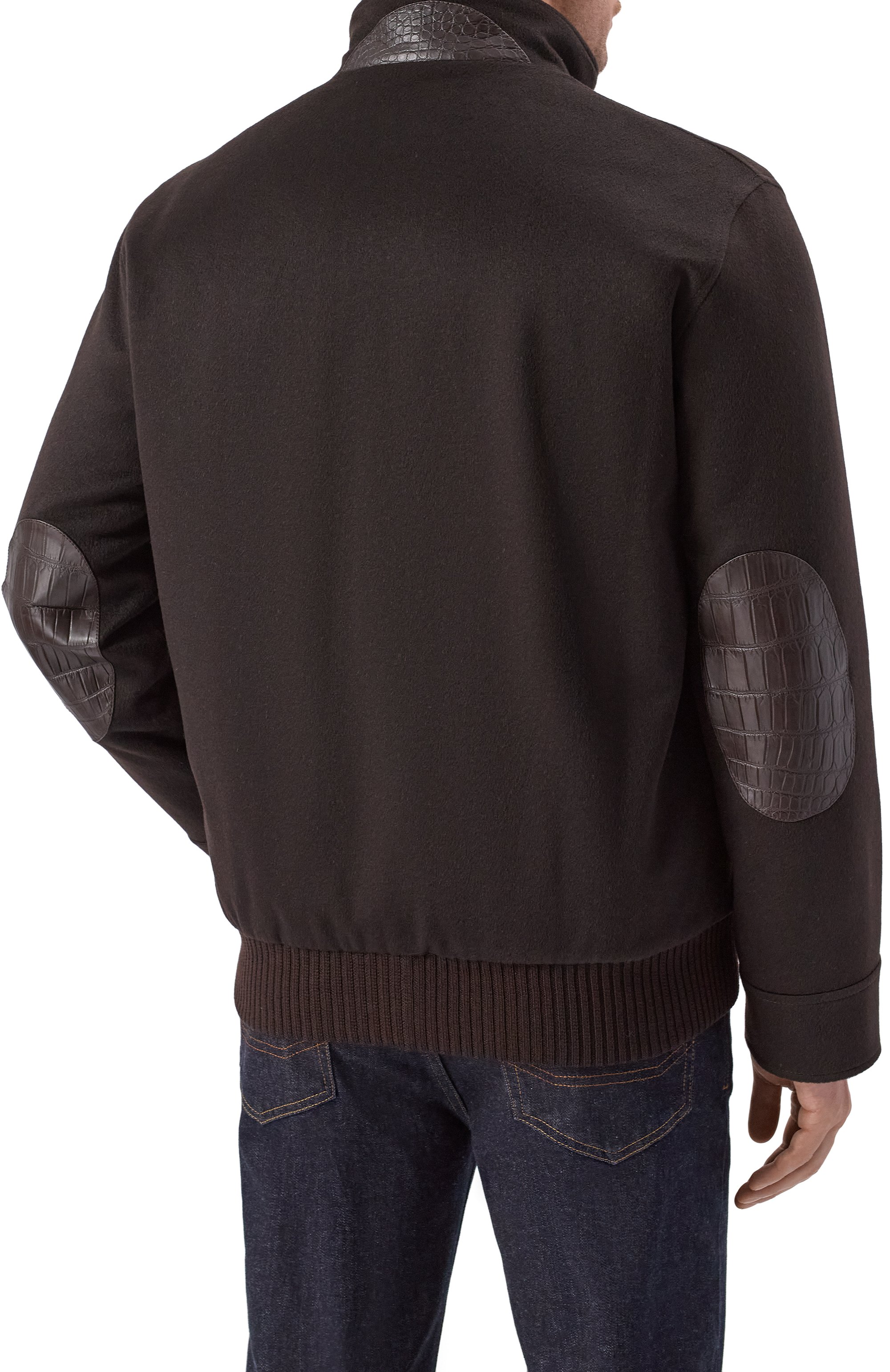 Бомбер с подкладкой из соболя и отделкой из кожи крокодила BLACK SABLE, арт. BS-MWBCR-EB, фото 4