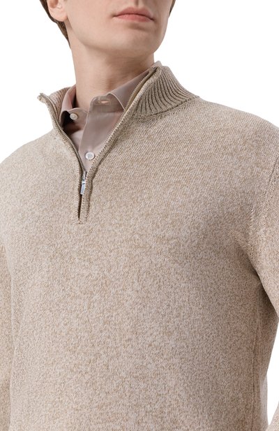 Хлопковый джемпер ANDREA CAMPAGNA бежевого цвета по цене 54650 руб., арт. M5426-8076, фото 5 Хлопковый джемпер ANDREA CAMPAGNA, арт. M5426-8076, фото 5