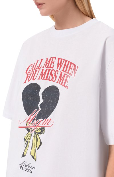 Хлопковая футболка MSGM, арт. 4042MDM97 267002/267002, фото 5