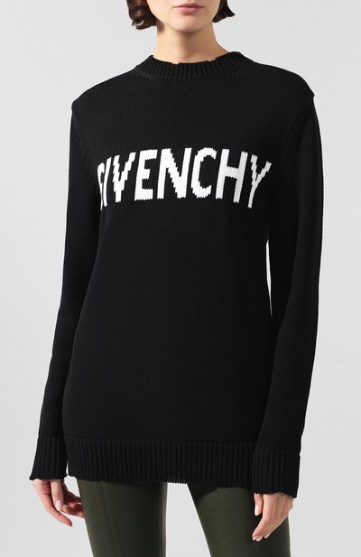 Хлопковый пуловер GIVENCHY черно-белого цвета по цене 61400 руб., арт. BW907F4Z5B, фото 3 Хлопковый пуловер GIVENCHY, арт. BW907F4Z5B, фото 3