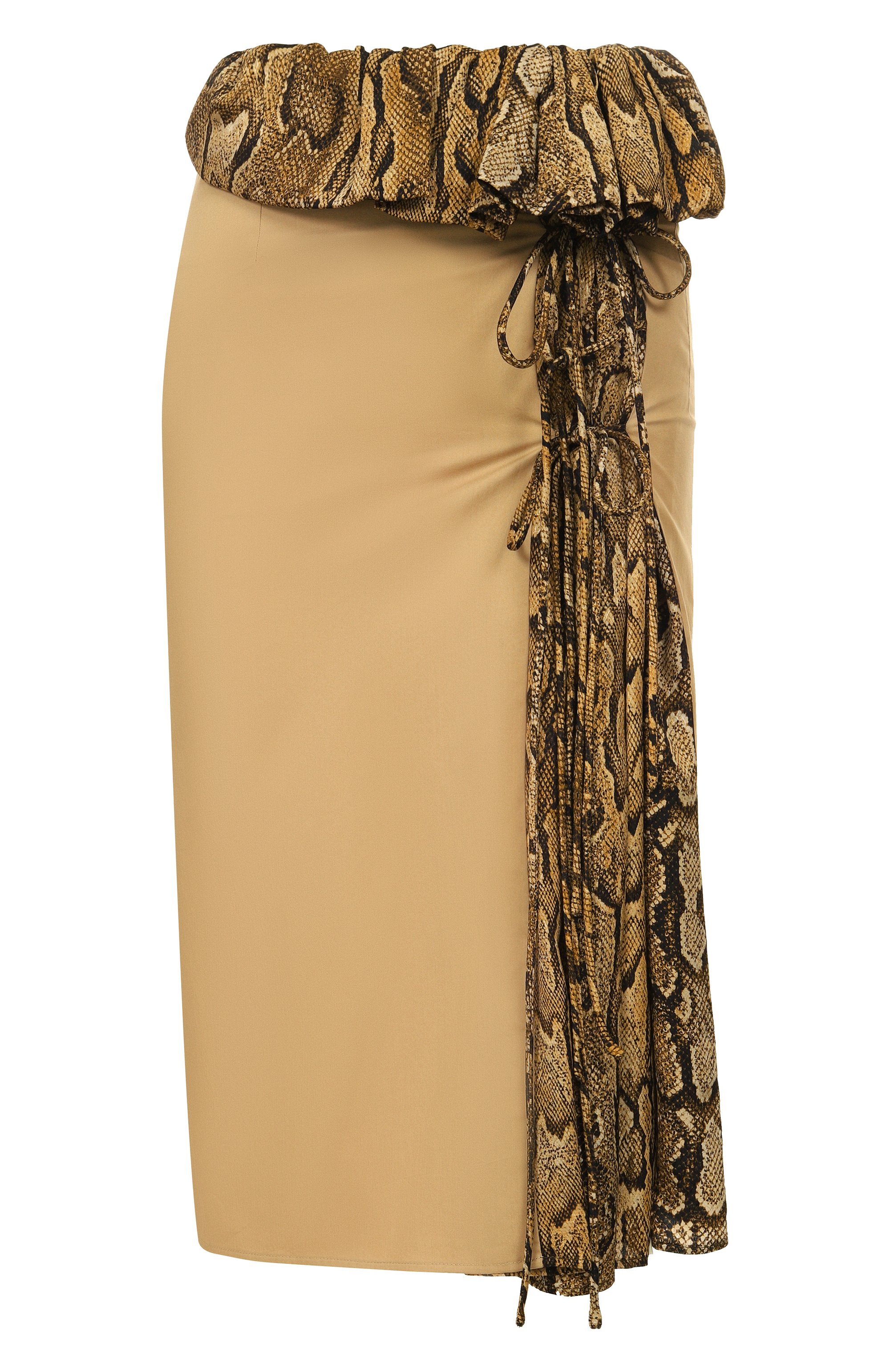 Юбка из хлопка и вискозы DRIES VAN NOTEN бежевого цвета по цене 97250 руб., арт. 251-010805-1147, фото 1 Юбка из хлопка и вискозы DRIES VAN NOTEN, арт. 251-010805-1147, фото 1