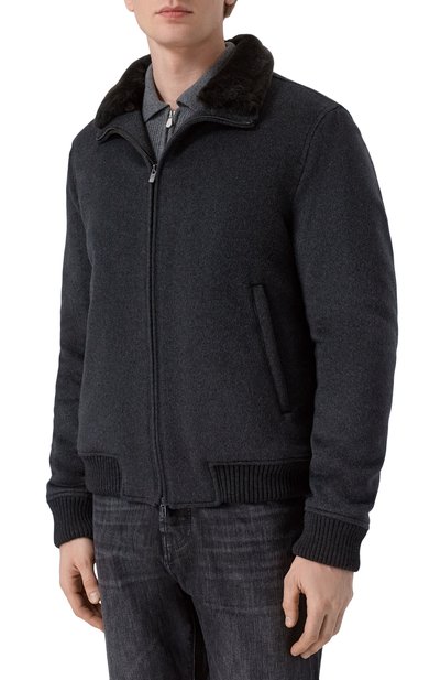 Бомбер с воротником из бобра ANDREA CAMPAGNA, арт. M0D.TIBERI0/ZEUS_SET, фото 3