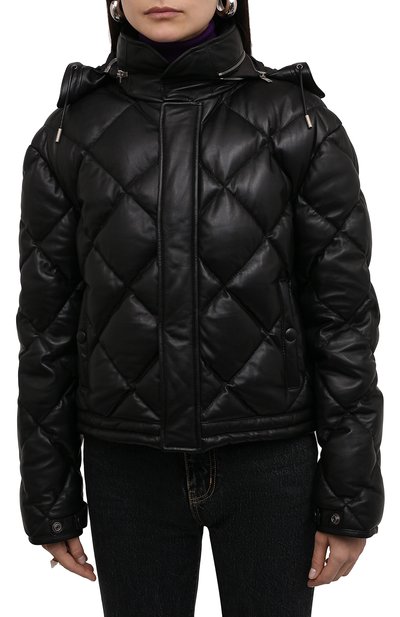 Кожаная куртка с капюшоном SAINT LAURENT, арт. 672898/YC2SW, фото 3