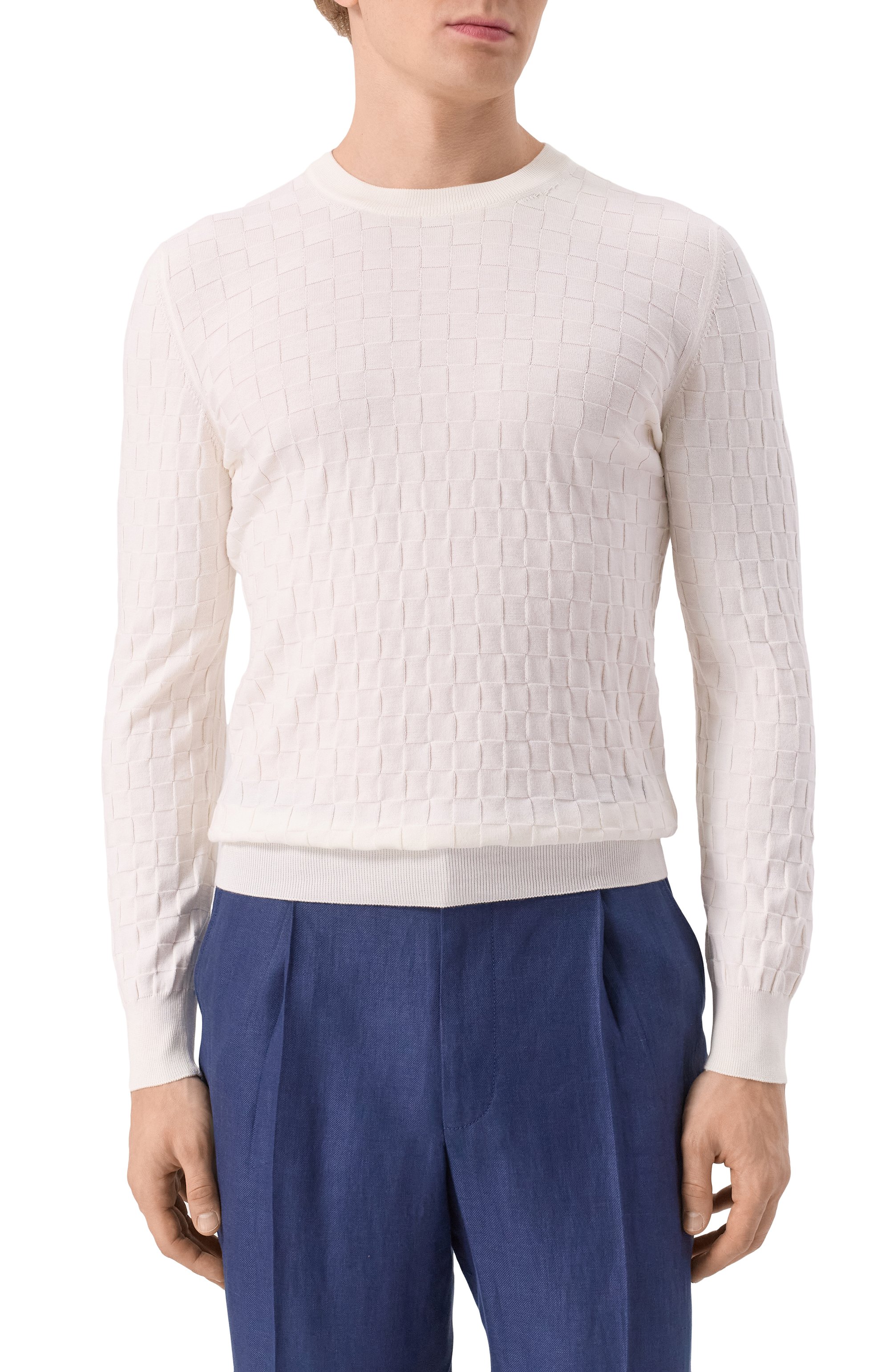 Хлопковый джемпер GRAN SASSO белого цвета по цене 25350 руб., арт. 57109/18040, фото 3 Хлопковый джемпер GRAN SASSO, арт. 57109/18040, фото 3