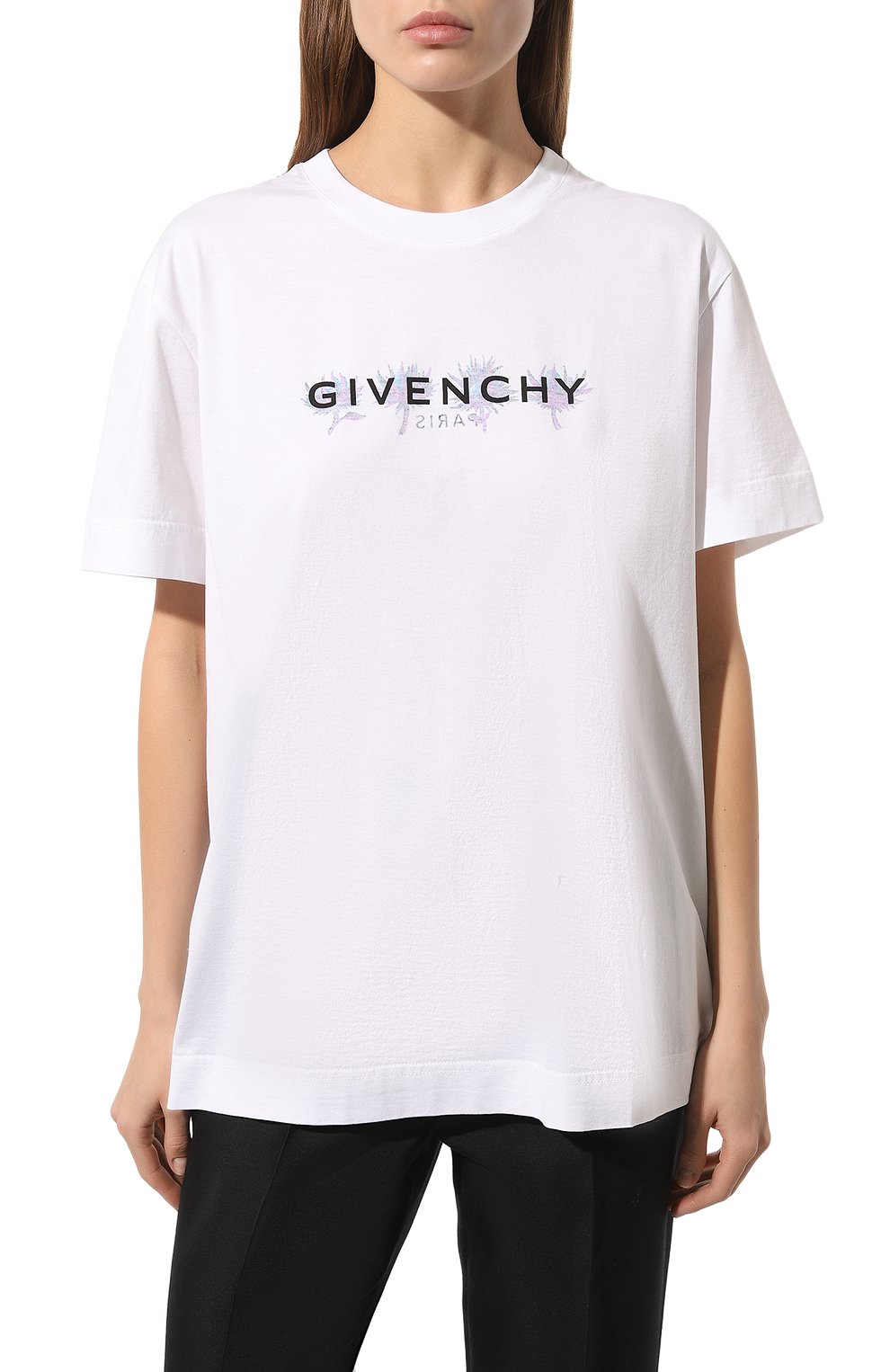 Хлопковая футболка GIVENCHY белого цвета по цене 64650 руб., арт. BW707Z3/ZBC100, фото 3 Хлопковая футболка GIVENCHY, арт. BW707Z3/ZBC100, фото 3