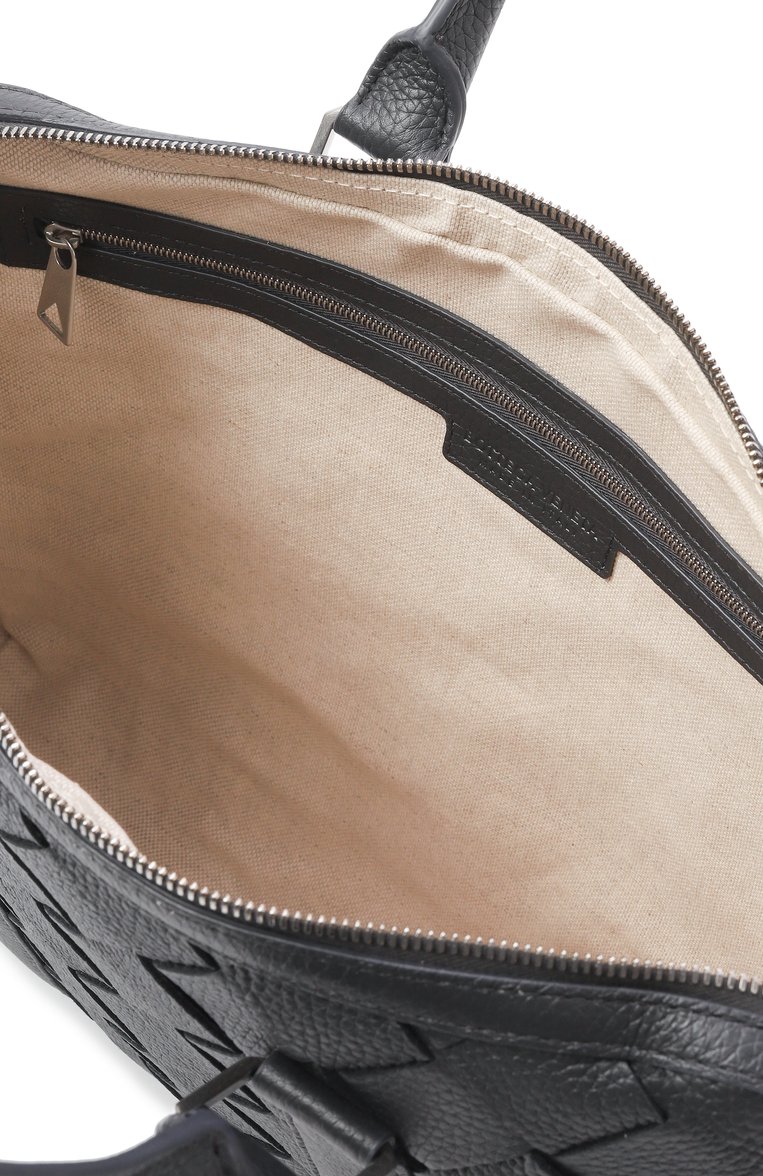 Мужская портфель intrecciato slim BOTTEGA VENETA серого цвета, арт. 799765 V4G31 | Фото 5 (Материал: Натуральная кожа; Ремень/цепочка: На ремешке; Материал сплава: Проставлено; Размер: large; Драгоценные камни: Проставлено; Сумки-технические: Портфели)