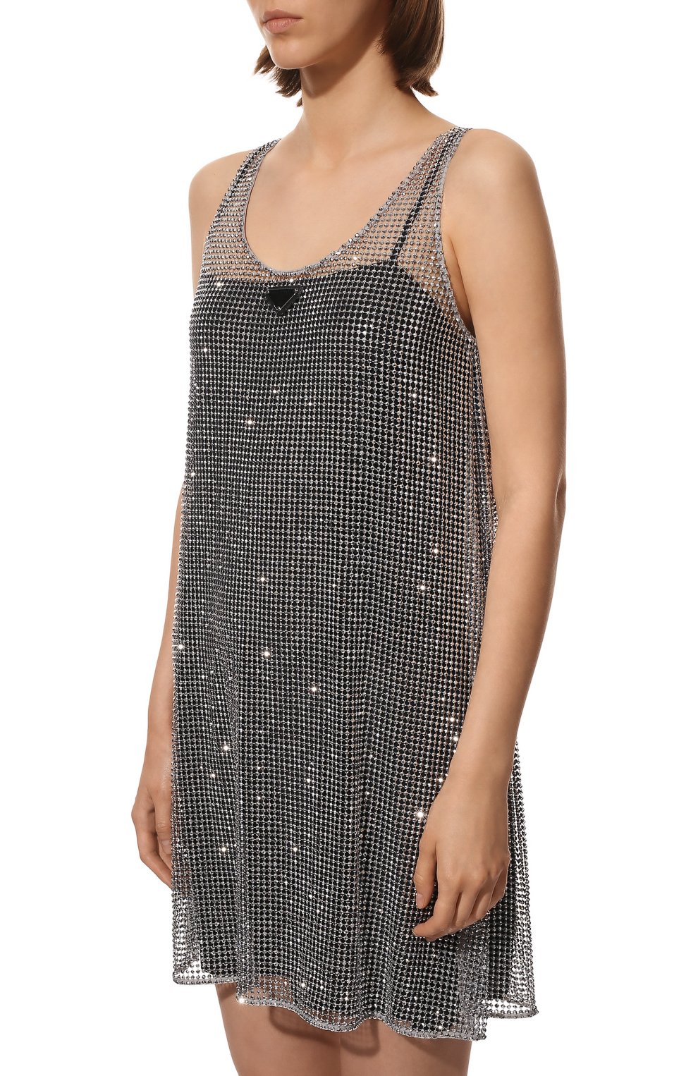 Платье с отделкой ст�разами PRADA, арт. P3F40R-1WPH-F0518-212, фото 3