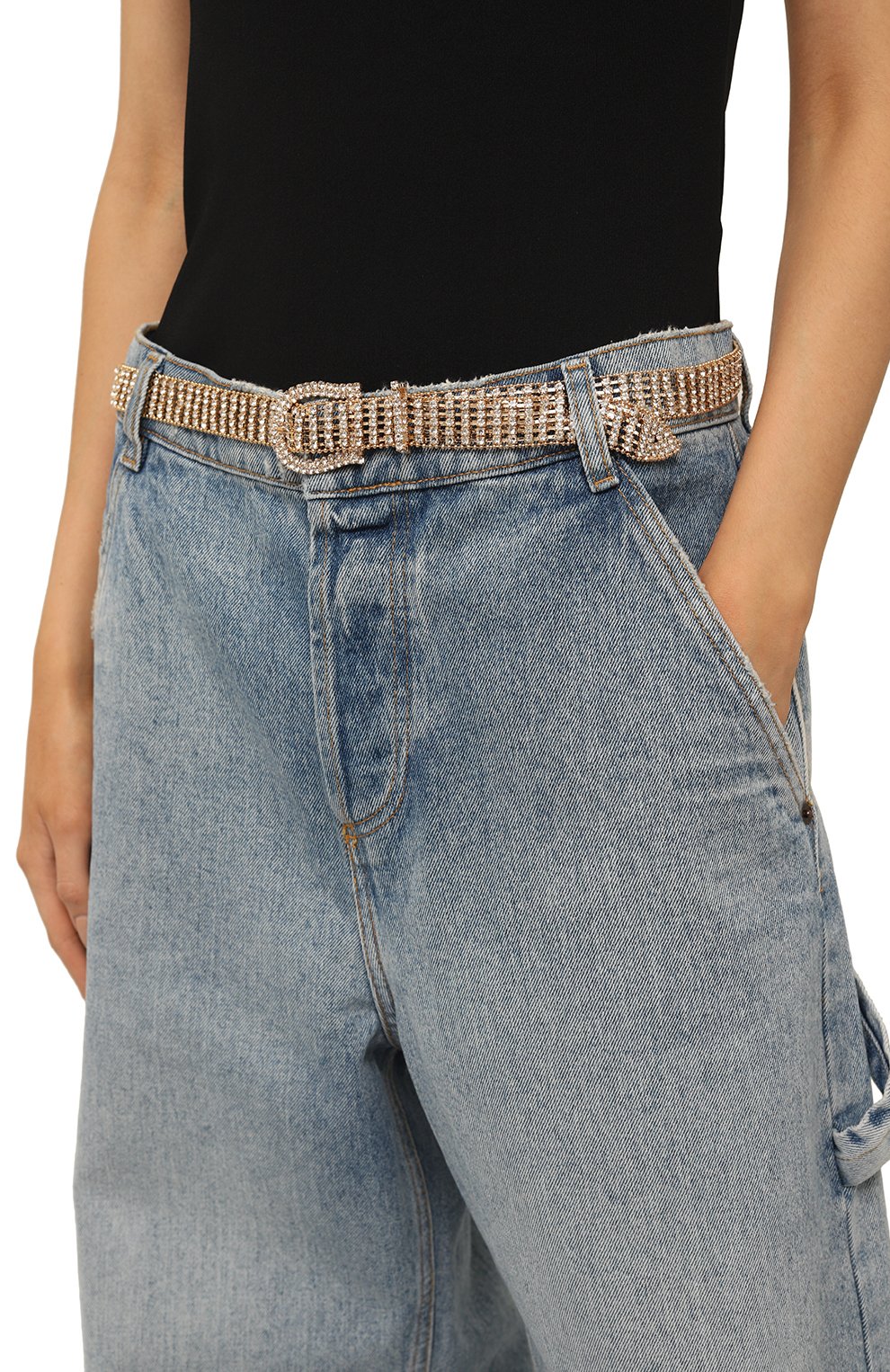 Ремень с отделкой стразами LIKE YANA золотого цвета по цене 6500 руб., арт. РС.2.220, фото 2 Ремень с отделкой стразами LIKE YANA, арт. РС.2.220, фото 2