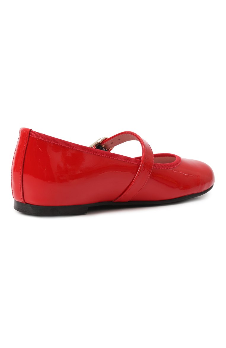 Детские кожаные балетки PRETTY BALLERINAS красного цвета, арт. 49106 | Фото 3 (Материал внутренний: Текстиль; Материал сплава: Проставлено; Материал внешний: Натуральная кожа; Нос: Не проставлено)