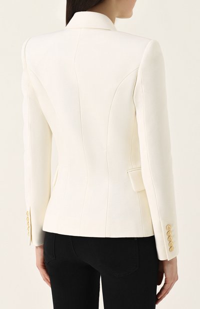 Приталенный двубортный жакет с контрастными пуговицами BALMAIN, арт. 127212/167L, фото 4