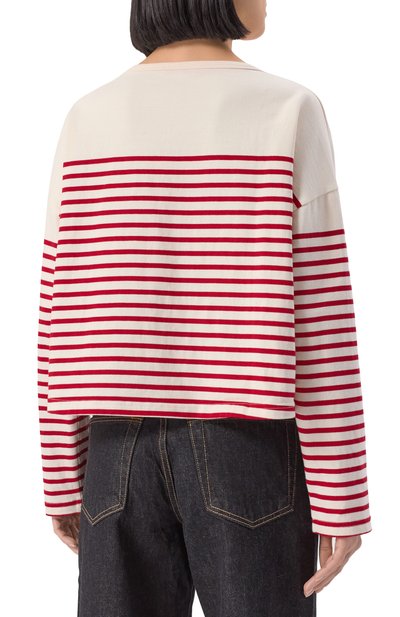 Хлопковый лонгслив SPORTY AND RICH кремового цвета по цене 15800 руб., арт. T0035508300ST15, фото 4 Хлопковый лонгслив SPORTY AND RICH, арт. T0035508300ST15, фото 4