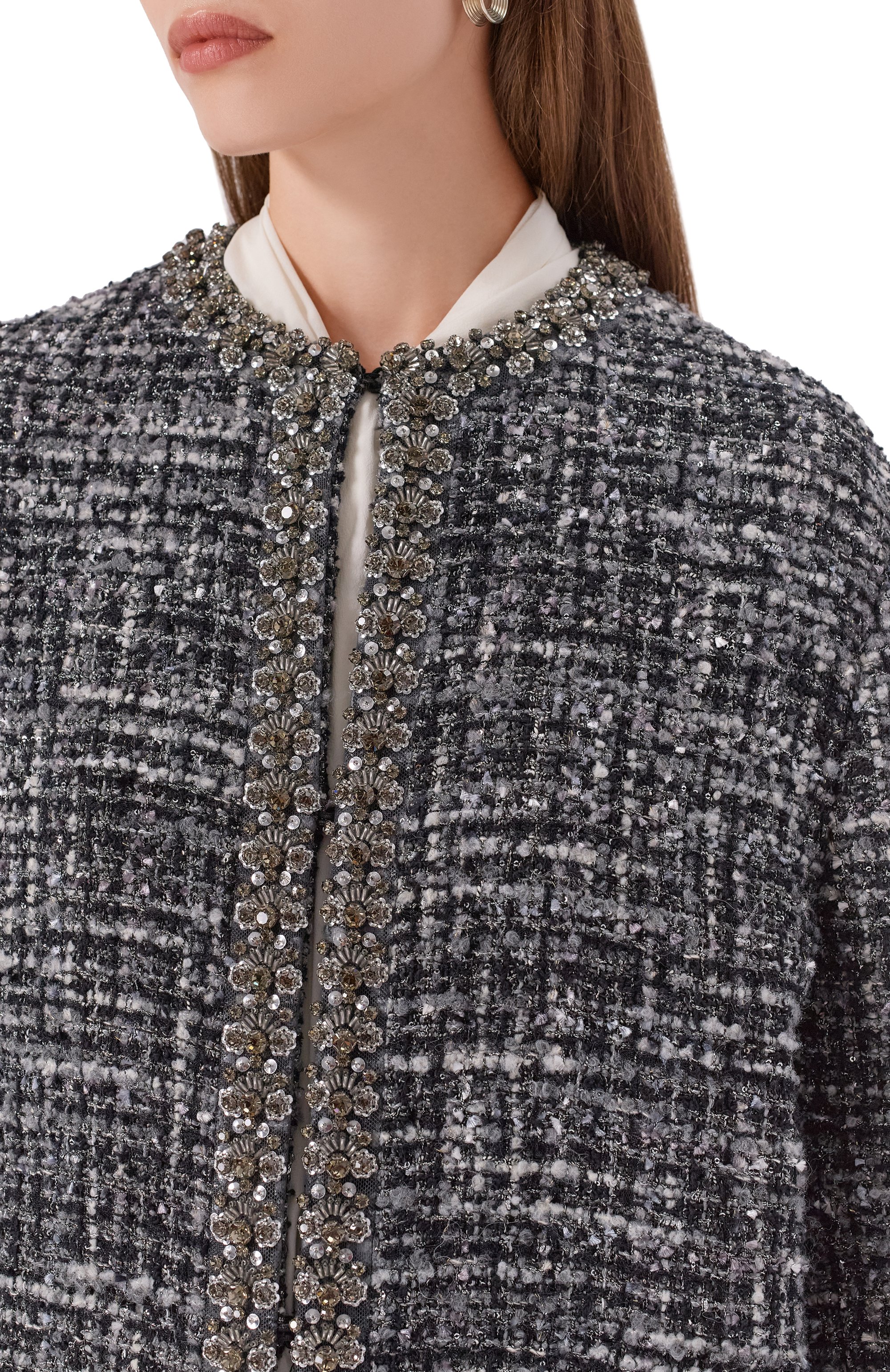 Твидовое пальто VALENTINO серого цвета по цене 827500 руб., арт. 5B3CA7858SF, фото 5 Твидовое пальто VALENTINO, арт. 5B3CA7858SF, фото 5