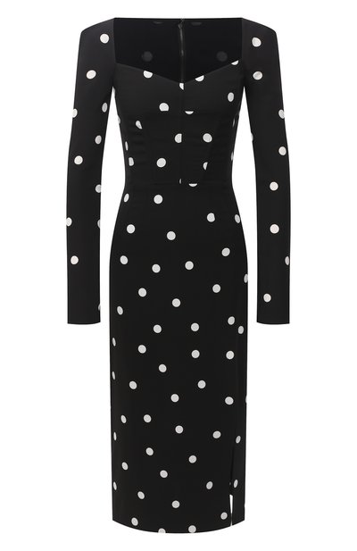 Платье из вискозы DOLCE & GABBANA черно-белого цвета по цене 236500 руб., арт. F6K4NT/FSRLM, фото 1 Платье из вискозы DOLCE & GABBANA, арт. F6K4NT/FSRLM, фото 1