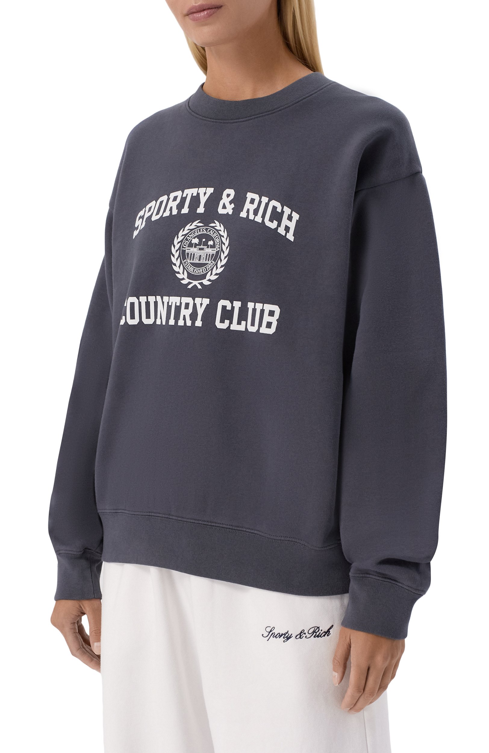 Хлопковый свитшот SPORTY AND RICH, арт. ST098711218GY25, фото 3