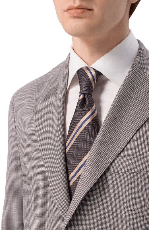 Шелковый галстук Brioni 062I00/PD484 Коричневый  062I00/PD484 Фото 2