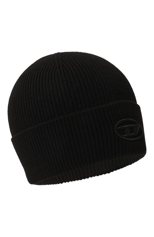 Шапка из шерсти и хлопка Diesel A04092/0DA0B Чёрный A04092/0DA0B