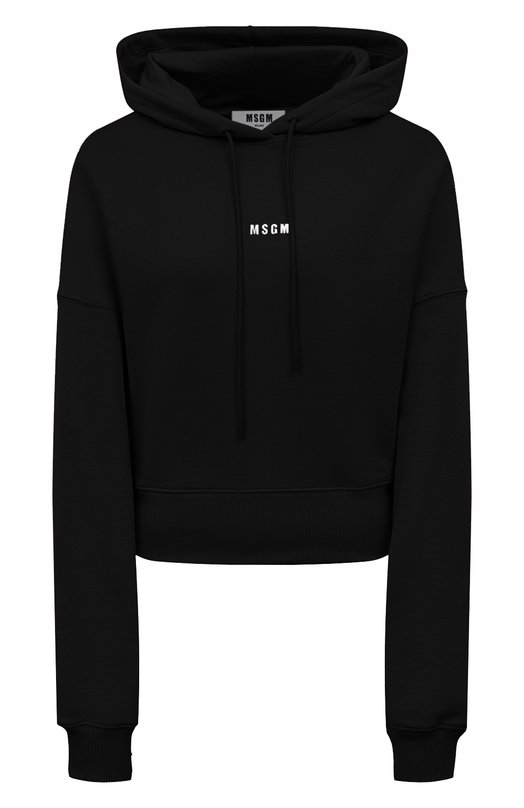 Хлопковое худи MSGM 2000MDM509 200000 Чёрный 2000MDM509 200000