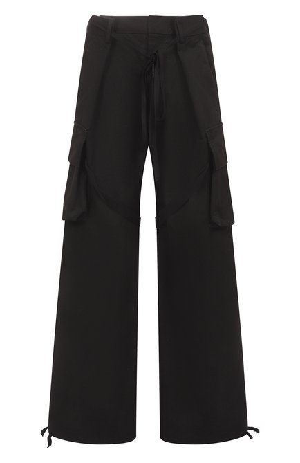 Мужские хлопковые брюки-карго ANN DEMEULEMEESTER черного цвета, арт. B0012456/FA559 | Фото 1 (Материал внешний: Хлопок; Драгоценные камни: Проставлено; Длина (брюки, джинсы): Стандартные; Материал сплава: Проставлено)