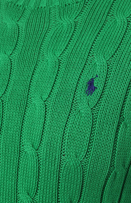 Хлопковый пуловер Polo Ralph Lauren 211891640 Зелёный  211891640 Фото 5