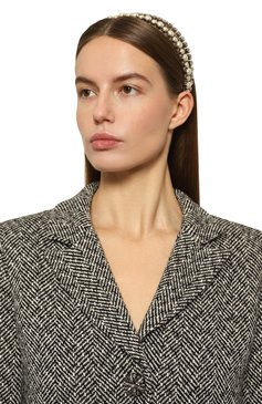 Женский ободок для волос MIU MIU серебряного цвета, арт. 5JH003-2ARA-F0QCD | Фото 2 (Материал: Металл, Смола, Пластик; Нос: Не проставлено)