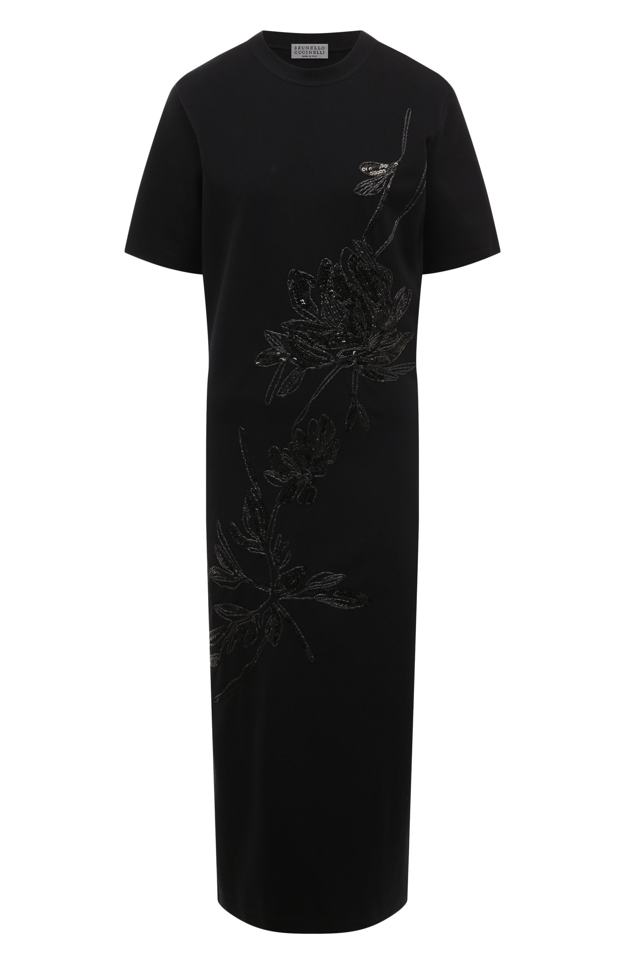 Хлопковое платье BRUNELLO CUCINELLI черного цвета по цене 277000 руб., арт. ML945A5204, фото 1 Хлопковое платье BRUNELLO CUCINELLI, арт. ML945A5204, фото 1