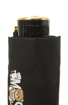 Женский складной зонт MOSCHINO черного цвета, арт. 8123-SUPERMINI | Фото 5 (Материал: Металл, Текстиль, Синтетический материал; Нос: Не проставлено; Материал сплава: Проставлено)