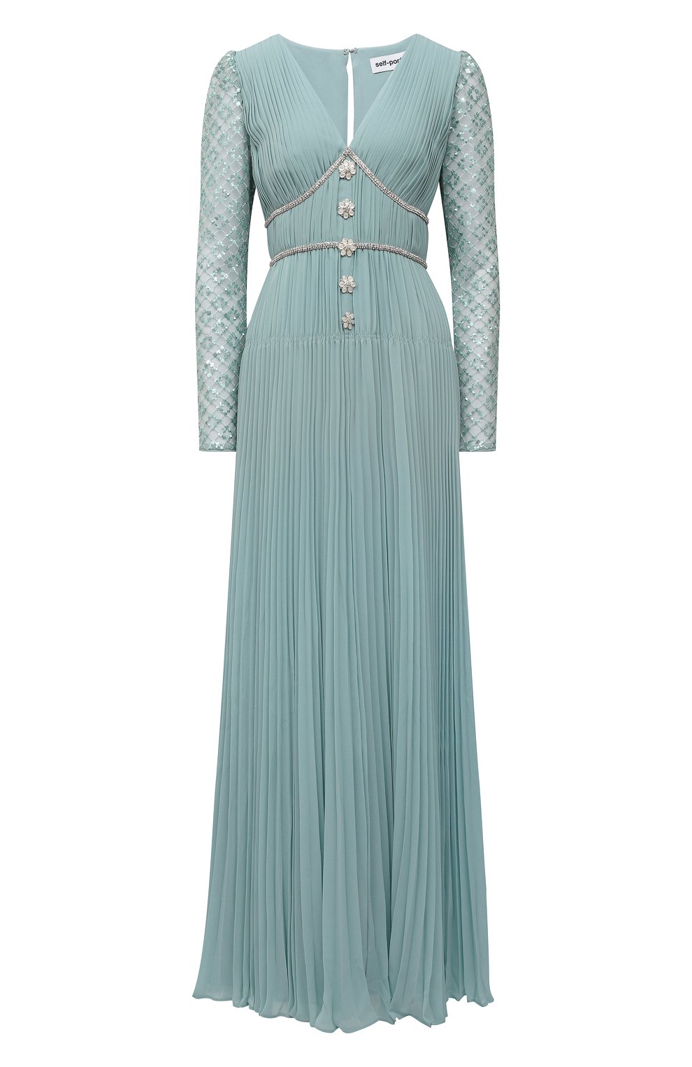 Платье SELF-PORTRAIT голубого цвета по цене 68500 руб., арт. PF21-060, фото 1 Платье SELF-PORTRAIT, арт. PF21-060, фото 1