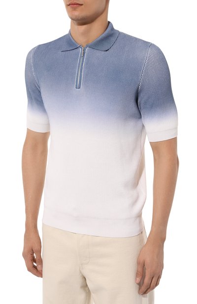 Поло из хлопка и шелка ZILLI голубого цвета по цене 119000 руб., арт. KZP002M0142VSUN00, фото 3 Поло из хлопка и шелка ZILLI, арт. KZP002M0142VSUN00, фото 3