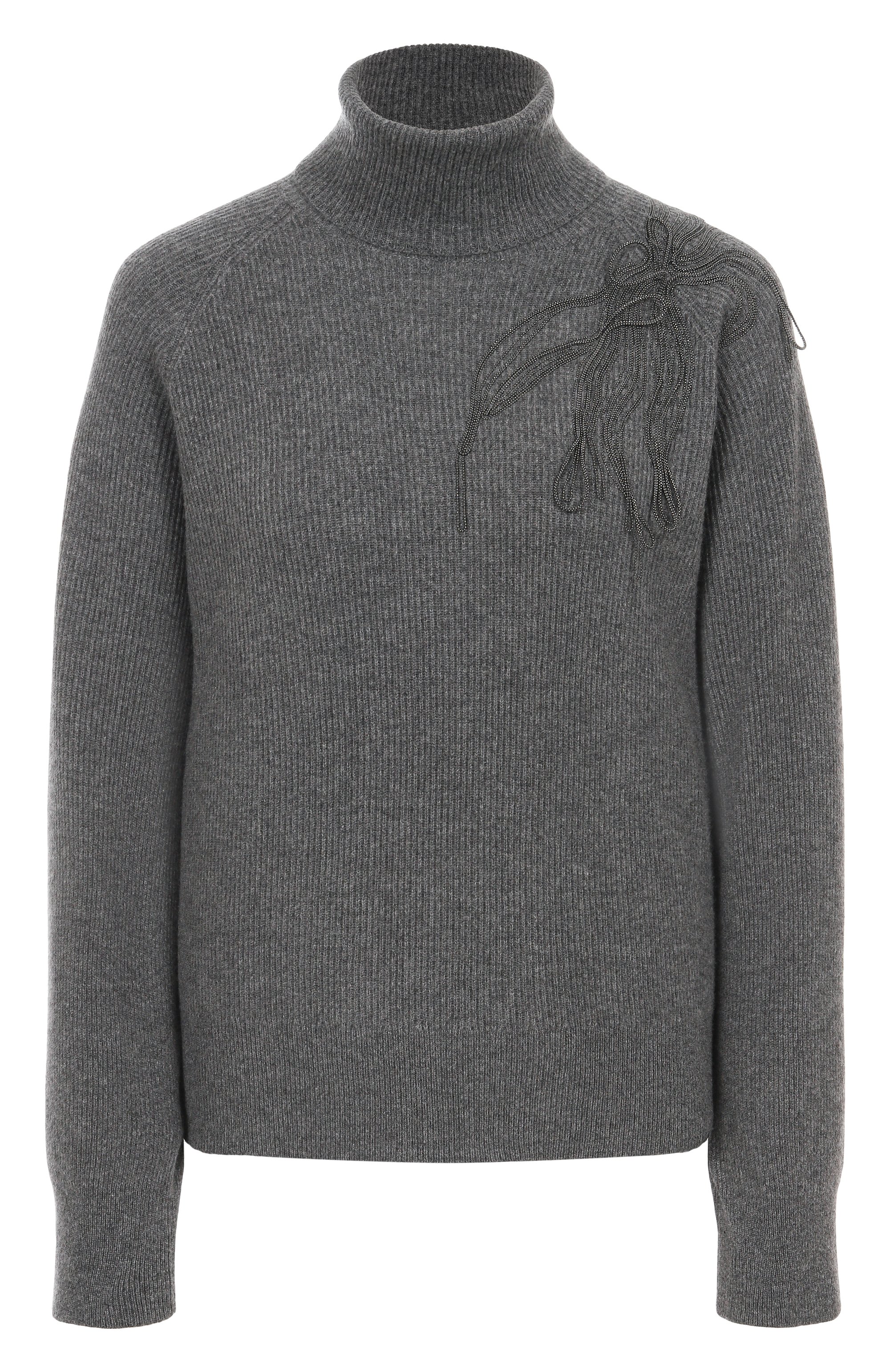 Кашемировый свитер BRUNELLO CUCINELLI серого цвета по цене 422000 руб., арт. M12218903, фото 1 Кашемировый свитер BRUNELLO CUCINELLI, арт. M12218903, фото 1