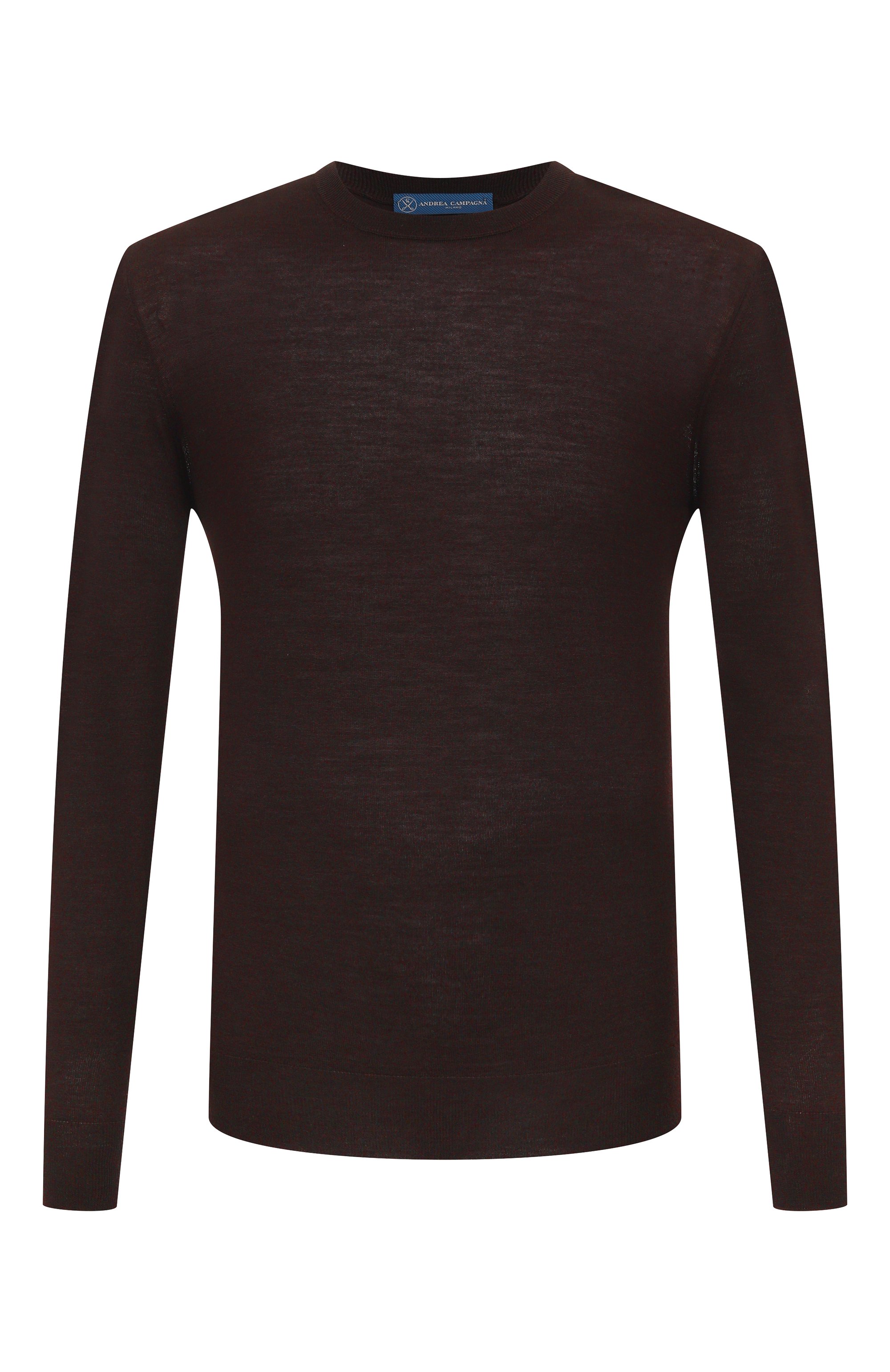 Джемпер из шерсти и шелка ANDREA CAMPAGNA темно-коричневого цвета по цене 49950 руб., арт. GC1ML/LSC18R, фото 1 Джемпер из шерсти и шелка ANDREA CAMPAGNA, арт. GC1ML/LSC18R, фото 1