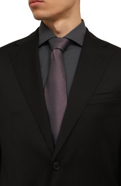 Мужской шелковый галстук BROUBACK фиолетового цвета, арт. TIE 8CM/FW24 | Фото 2 (Материал: Текстиль, Шелк; Материал сплава: Проставлено; Нос: Не проставлено; Принт: С принтом)