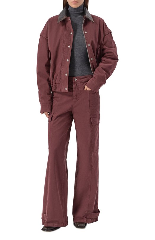 Хлопковые брюки-карго Halfboy HF251WP007 Бордовый  HF251WP007 Фото 2