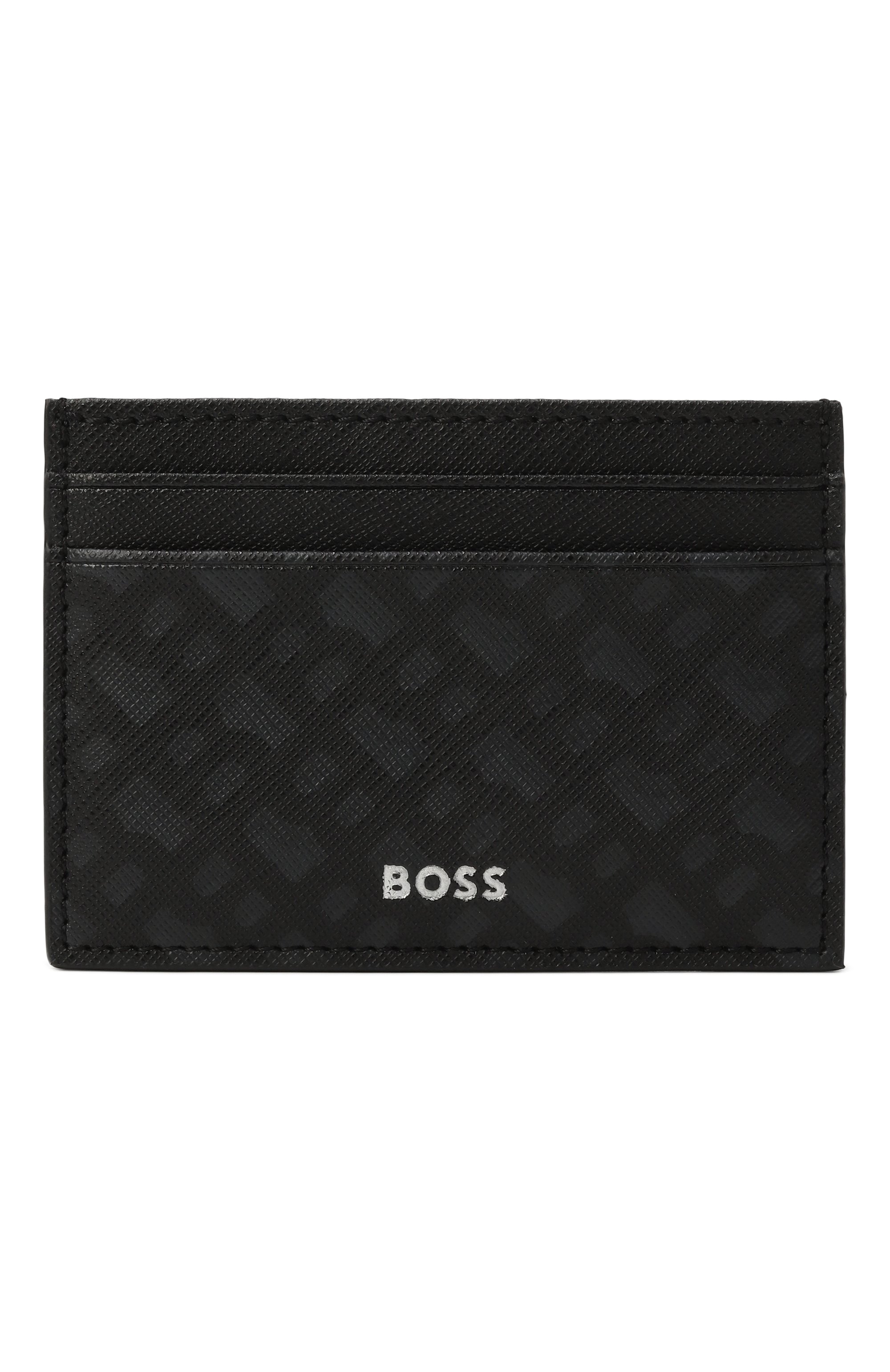 Кожаный футляр для кредитных карт BOSS черного цвета по цене 11950 руб., арт. 50552845, фото 1 Кожаный футляр для кредитных карт BOSS, арт. 50552845, фото 1