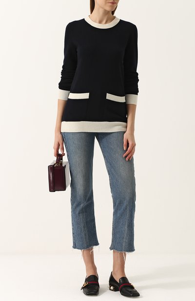 Приталенный пуловер из смеси шерсти и кашемира GUCCI, арт. 494066/X9G07, фото 2
