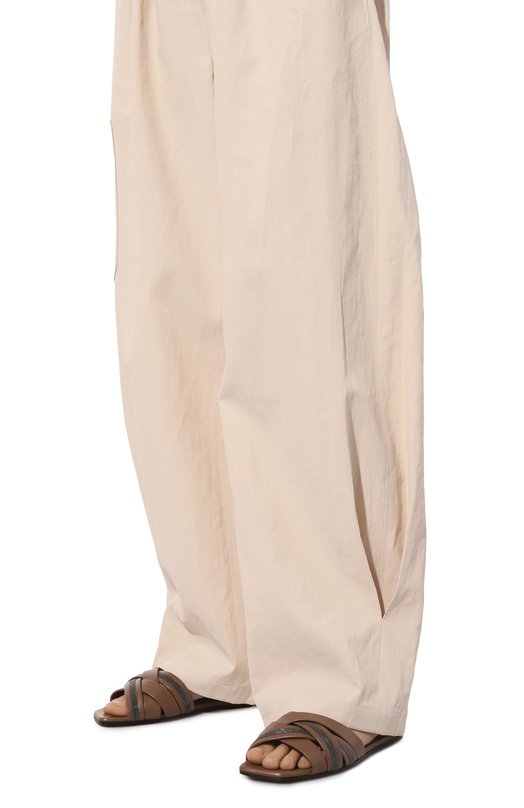 Кожаные шлепанцы Brunello Cucinelli MZSKCB1302 Коричневый  MZSKCB1302 Фото 3