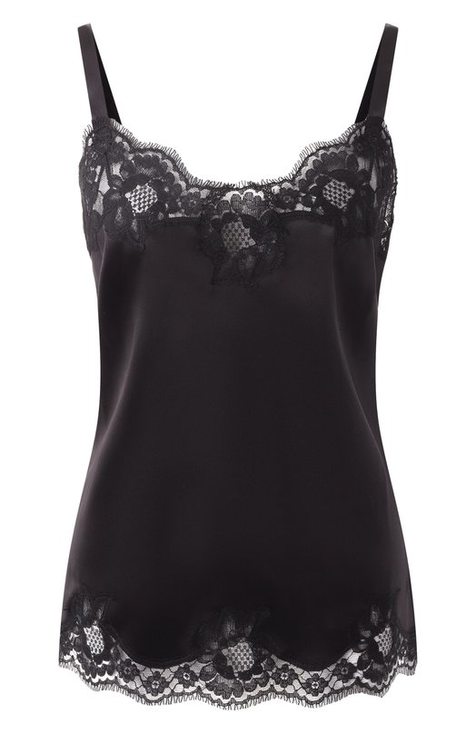Топ из шелка и хлопка Dolce & Gabbana 07A00T/0N013 Чёрный 07A00T/0N013