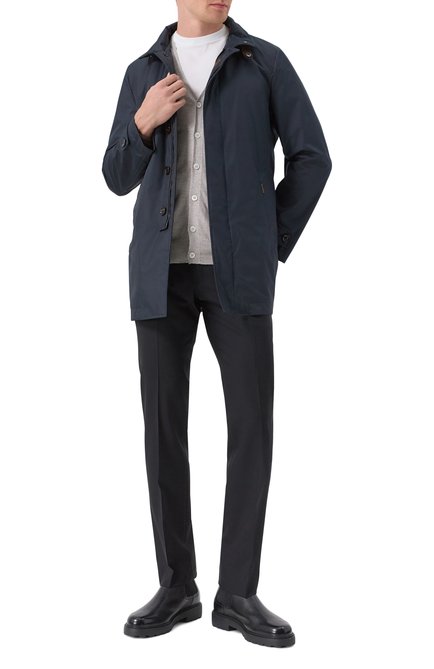 Мужской кардиган из шелка и льна CORNELIANI светло-серого цвета, арт. 25M546-2525111 | Фото 2 (Рукава: Длинные; Материал внешний: Лен, Шелк; Драгоценные камни: Проставлено; Материал сплава: Проставлено; Длина (для топов): Стандартные)