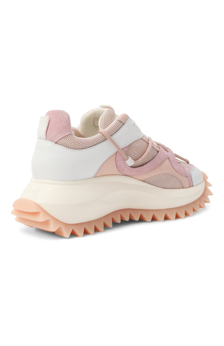 Женские комбинированные кроссовки running double laces VIC MATIE светло-розового цвета, арт. 1G3202D_D22BQETI12 | Фото 5 (Подошва: Платформа; Материал внешний: Текстиль, Натуральная кожа; Материал внутренний: Текстиль; Кросс-КТ: Низкие; Стили: Кэжуэл; Материал утеплителя: Без утеплителя)