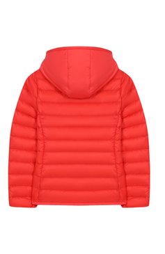 Детская куртка с капюшоном MONCLER ENFANT красного цвета, арт. E1-954-46305-99-C0009/8-10A | Фото 2 (Рукава: Длинные; Материал подклада: Синтетический материал; Статус проверки: Проверено, Проверена категория; Материал внешний: Синтетический материал; Кросс-КТ: Ветровка, Демисезон; Материал сплава: Проверено, Проставлено; Драгоценные камни: Проставлено)