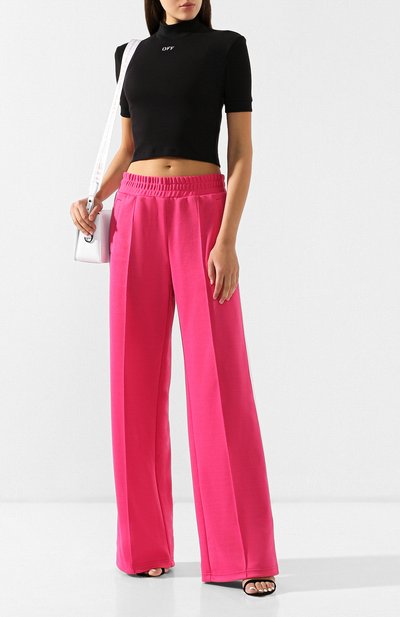 Брюки с лампасами OFF-WHITE фуксия цвета по цене 33400 руб., арт. 0WCH004R19C950572800, фото 2 Брюки с лампасами OFF-WHITE, арт. 0WCH004R19C950572800, фото 2