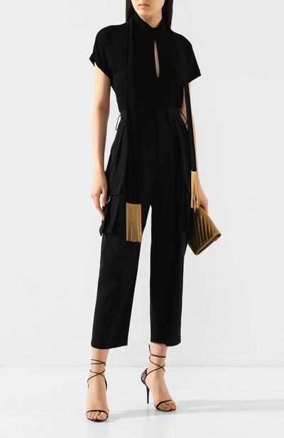 Топ из вискозы BALMAIN черного цвета по цене 118500 руб., арт. TF10295/J024, фото 2 Топ из вискозы BALMAIN, арт. TF10295/J024, фото 2