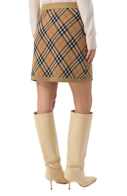 Шерстяная юбка Burberry 8112172 Бежевый  8112172 Фото 4