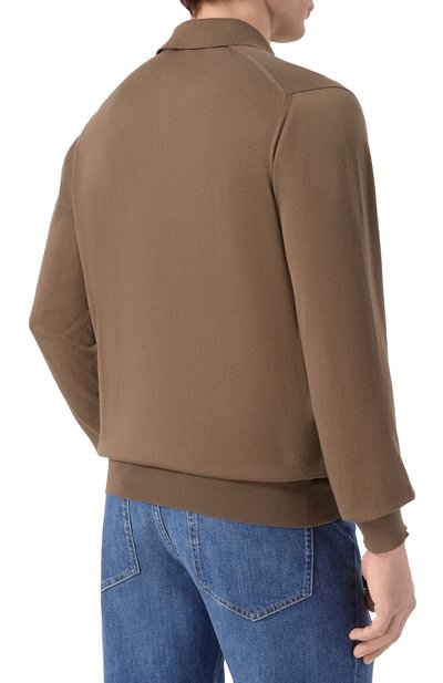 Хлопковое поло KITON коричневого цвета по цене 125000 руб., арт. UMKXX35K356, фото 4 Хлопковое поло KITON, арт. UMKXX35K356, фото 4