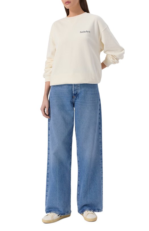Хлопковый свитшот FRAME x Sotheby's Frame Denim ME25JSS002 Кремовый  ME25JSS002 Фото 2
