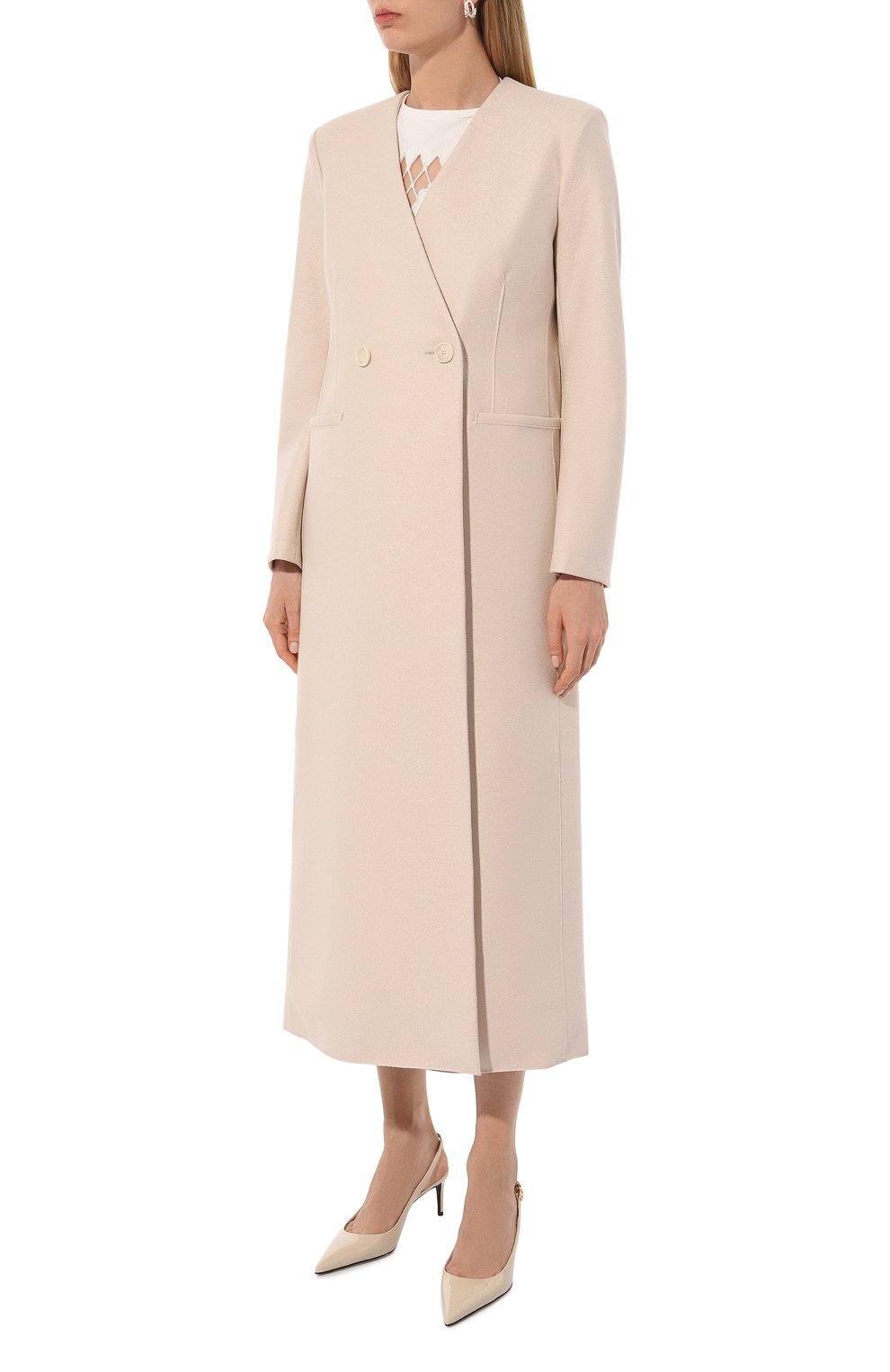 Шерстяное пальто HARRIS WHARF LONDON бежевого цвета по цене 106500 руб., арт. A1602MLX, фото 3 Шерстяное пальто HARRIS WHARF LONDON, арт. A1602MLX, фото 3