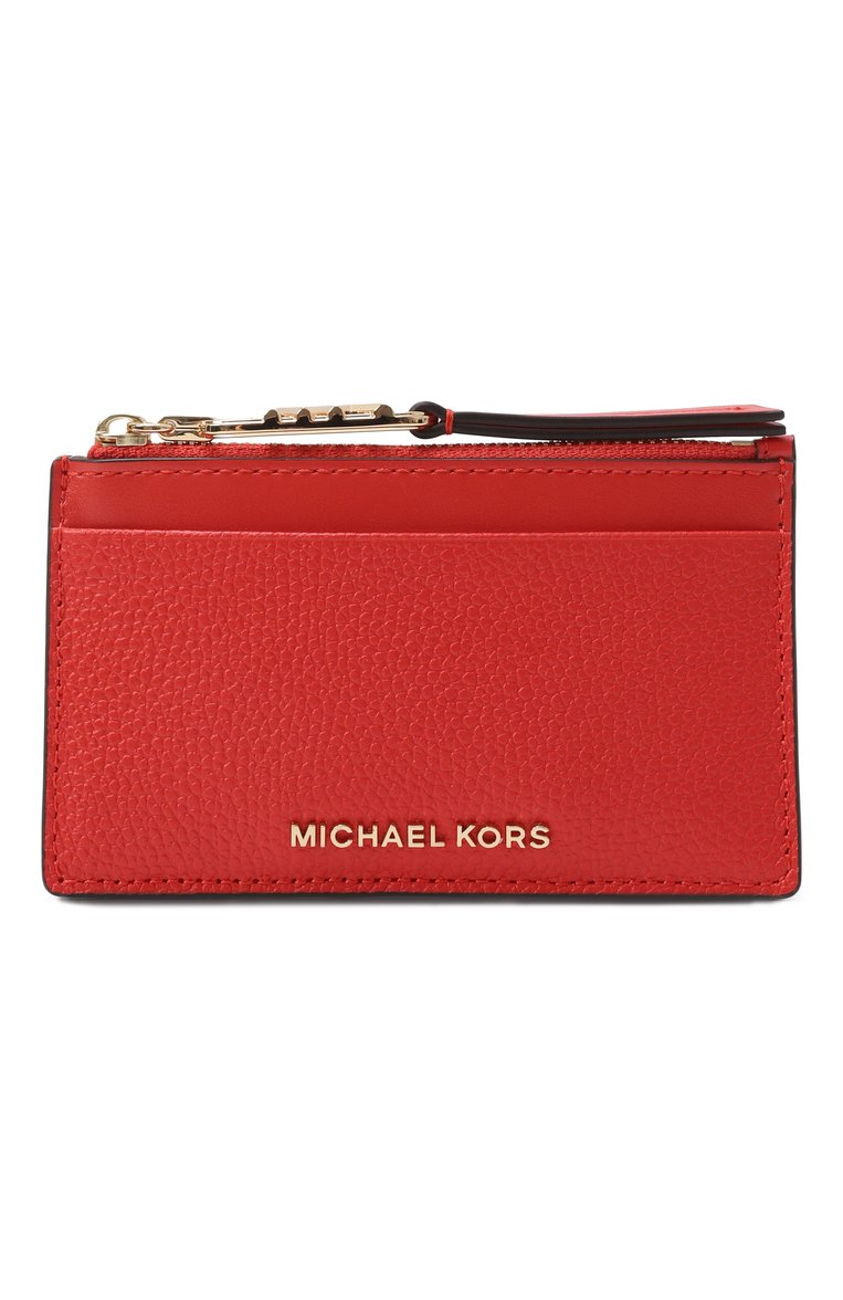 Женский кожаный футляр для кредитных карт MICHAEL MICHAEL KORS красного цвета, арт. 32H3G8ED1L | Фото 1 (Материал: Натуральная кожа; Нос: Не проставлено)