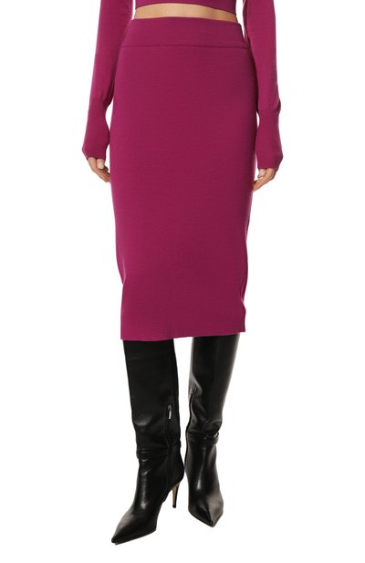 Шерстяная юбка AND THE BRAND розового цвета по цене 35000 руб., арт. W23-SK011-1602-604, фото 3 Шерстяная юбка AND THE BRAND, арт. W23-SK011-1602-604, фото 3