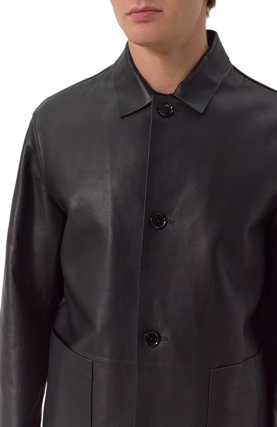 Кожаная куртка-рубашка BOSS, арт. 50531136, фото 5